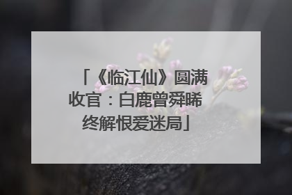 《临江仙》圆满收官：白鹿曾舜晞终解恨爱迷局