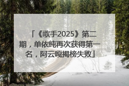 《歌手2025》第二期，单依纯再次获得第一名，阿云嘎揭榜失败