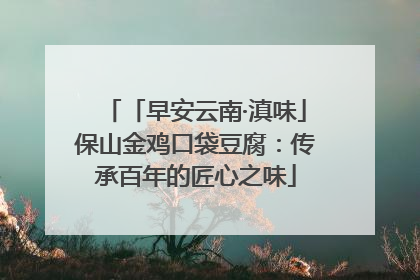 「早安云南·滇味」保山金鸡口袋豆腐：传承百年的匠心之味