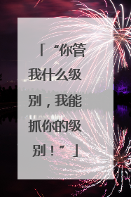 “你管我什么级别，我能抓你的级别！”