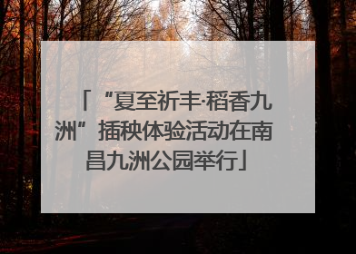 “夏至祈丰·稻香九洲”插秧体验活动在南昌九洲公园举行