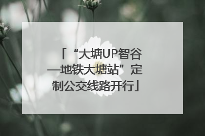 “大塘UP智谷—地铁大塘站”定制公交线路开行