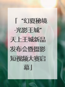“幻夏秘境·光影王城”天上王城新品发布会暨摄影短视频大赛启幕