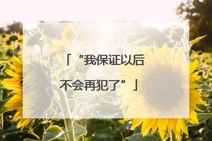 “我保证以后不会再犯了”