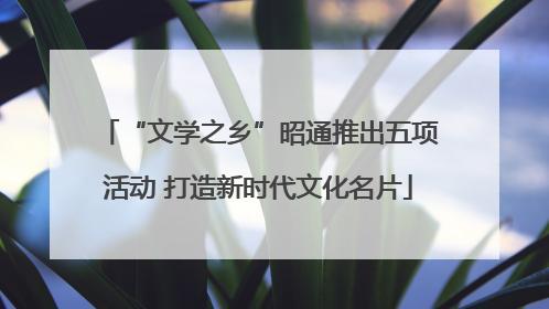 “文学之乡”昭通推出五项活动 打造新时代文化名片