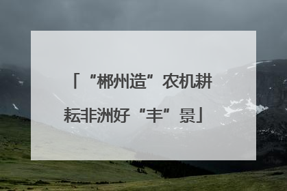 “郴州造”农机耕耘非洲好“丰”景