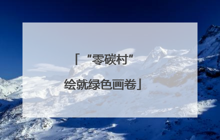 “零碳村” 绘就绿色画卷