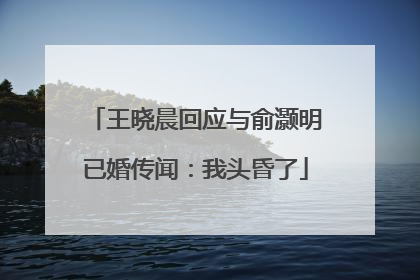 王晓晨回应与俞灏明已婚传闻:我头昏了