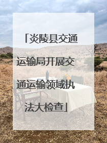 炎陵县交通运输局开展交通运输领域执法大检查