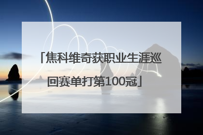 焦科维奇获职业生涯巡回赛单打第100冠
