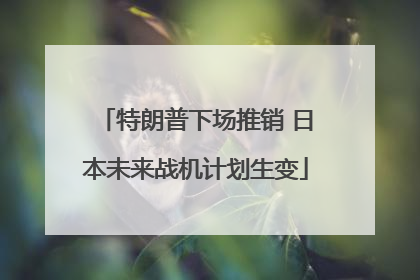 特朗普下场推销 日本未来战机计划生变