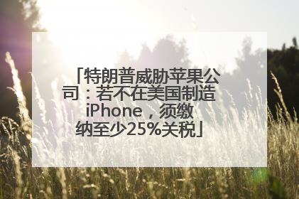 特朗普威胁苹果公司：若不在美国制造iPhone，须缴纳至少25%关税