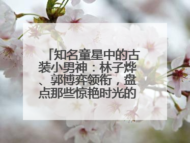 知名童星中的古装小男神：林子烨、郭博弈领衔，盘点那些惊艳时光的古装小演员