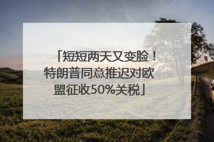 短短两天又变脸！特朗普同意推迟对欧盟征收50%关税