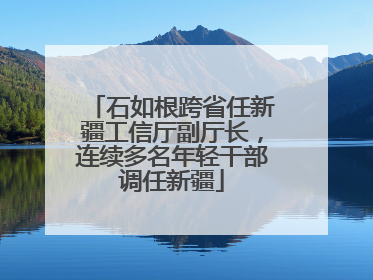 石如根跨省任新疆工信厅副厅长，连续多名年轻干部调任新疆