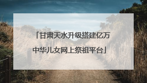 甘肃天水升级搭建亿万中华儿女网上祭祖平台