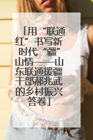 用“联通红”书写新时代“疆”山情——山东联通援疆干部郝兆武的乡村振兴答卷