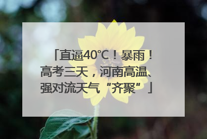 直逼40℃！暴雨！高考三天，河南高温、强对流天气“齐聚”