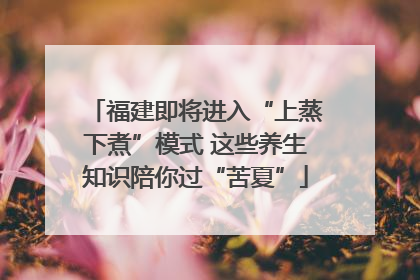 福建即将进入“上蒸下煮”模式 这些养生知识陪你过“苦夏”