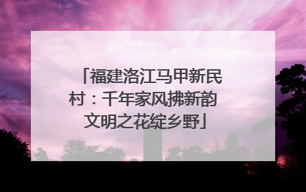 福建洛江马甲新民村：千年家风拂新韵 文明之花绽乡野