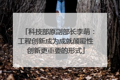 科技部原副部长李萌：工程创新成为成就颠覆性创新更重要的形式