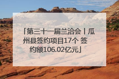 第三十一届兰洽会丨瓜州县签约项目17个 签约额106.02亿元