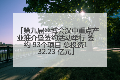 第九届丝博会汉中重点产业推介暨签约活动举行 签约 93个项目 总投资132.23 亿元
