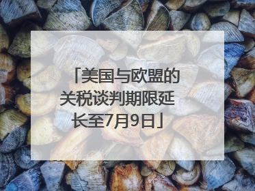美国与欧盟的关税谈判期限延长至7月9日