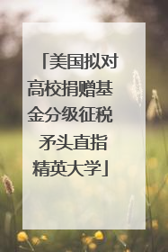 美国拟对高校捐赠基金分级征税 矛头直指精英大学