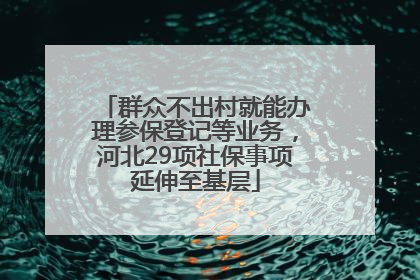 群众不出村就能办理参保登记等业务，河北29项社保事项延伸至基层