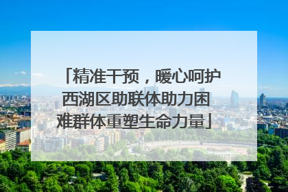 精准干预，暖心呵护 西湖区助联体助力困难群体重塑生命力量