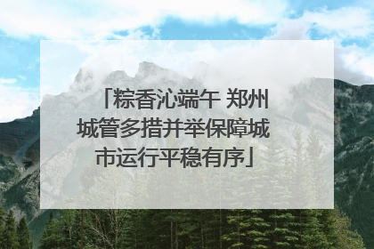 粽香沁端午 郑州城管多措并举保障城市运行平稳有序