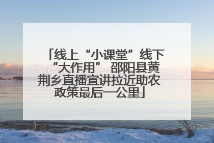 线上“小课堂”线下“大作用” 邵阳县黄荆乡直播宣讲拉近助农政策最后一公里