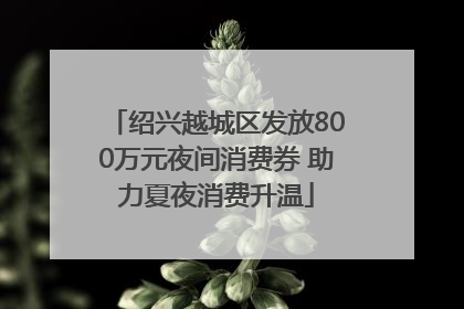 绍兴越城区发放800万元夜间消费券 助力夏夜消费升温