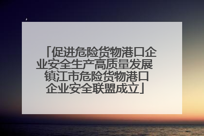 促进危险货物港口企业安全生产高质量发展 镇江市危险货物港口企业安全联盟成立