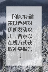 俄罗斯谴责以色列对伊朗发动攻击，普京以在线方式获取冲突报告