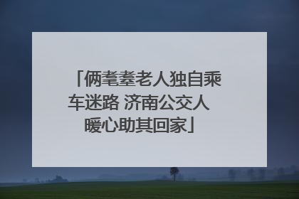 俩耄耋老人独自乘车迷路 济南公交人暖心助其回家