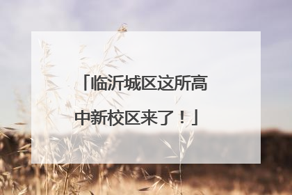 临沂城区这所高中新校区来了！
