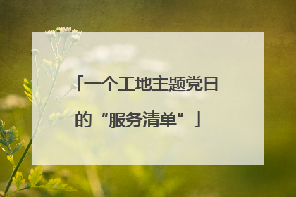 一个工地主题党日的“服务清单”
