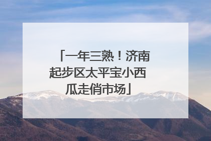 一年三熟！济南起步区太平宝小西瓜走俏市场