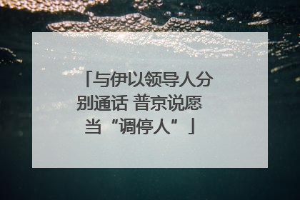与伊以领导人分别通话 普京说愿当“调停人”