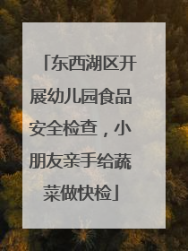东西湖区开展幼儿园食品安全检查，小朋友亲手给蔬菜做快检