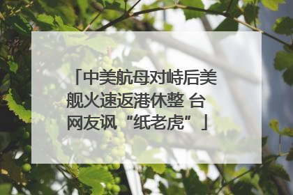 中美航母对峙后美舰火速返港休整 台网友讽“纸老虎”