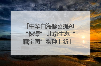 中华白海豚喜提AI“保镖” 北京生态“藏宝图”物种上新
