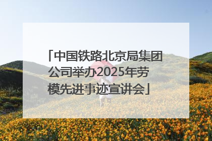 中国铁路北京局集团公司举办2025年劳模先进事迹宣讲会