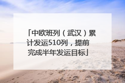 中欧班列（武汉）累计发运510列，提前完成半年发运目标