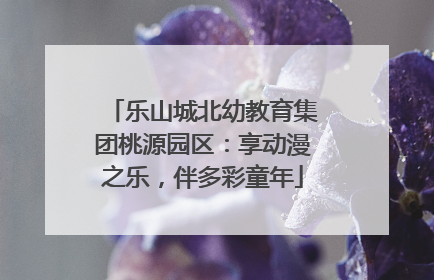 乐山城北幼教育集团桃源园区：享动漫之乐，伴多彩童年