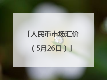 人民币市场汇价（5月26日）