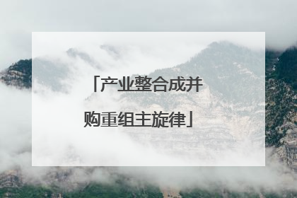 产业整合成并购重组主旋律