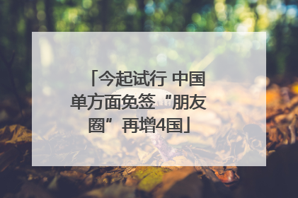 今起试行 中国单方面免签“朋友圈”再增4国